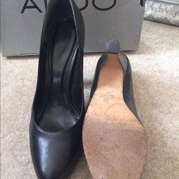 BLACK PREOWNED LEATHER PUMPS ALDO - Picture 6 of 6